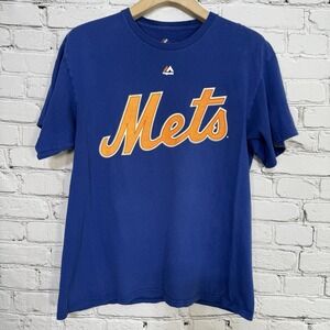 New York Mets‎ Majestic Curtis Granderson #3 Men's L Jersey T-Shirt Blue